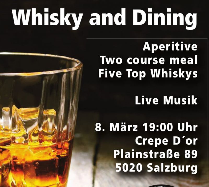 Event-Logo für Whisky, Dining & Music am 08.03.2019 um 19:00 Uhr in Salzburg