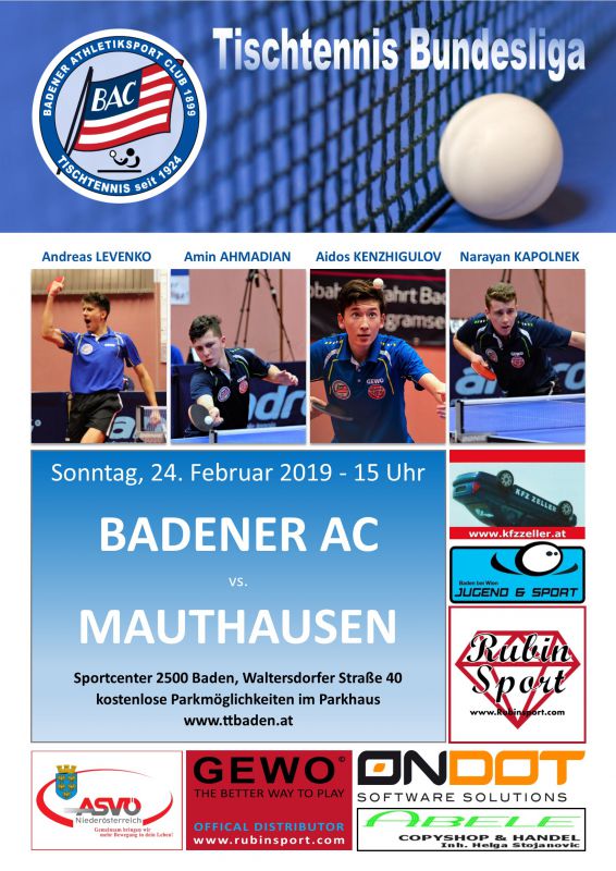 Event-Logo für 1. Tischtennis Bundesliga Herren am 24.02.2019 um 15:00 Uhr in Baden