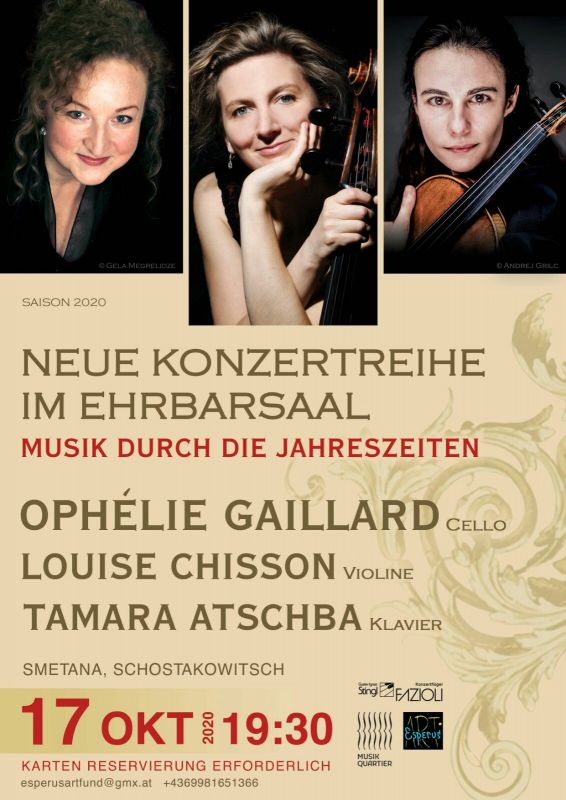 Event-Logo für Ophélie Gaillard, Tamara Atschba  & Louise Chisson am 17.10.2020 um 19:30 Uhr in Wien