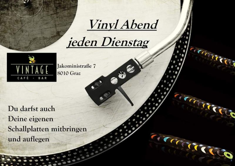 Event-Logo für Vinyl Abend jeden Dienstag am 28.03.2023 um 17:30 Uhr in Graz