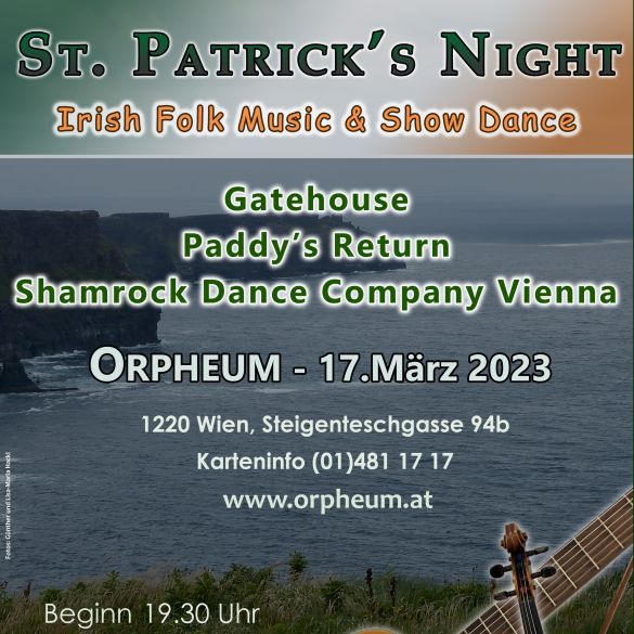 Event-Logo für St. Patrick’s Night 2023 am 17.03.2023 um 19:30 Uhr in Wien