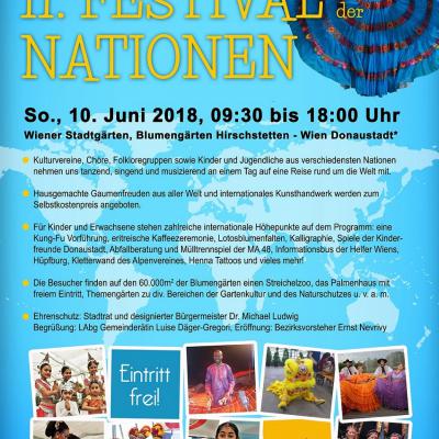 Bild 1 zu 11. FESTIVAL DER NATIONEN   am 10. Juni 2018 um 09:30 Uhr, Blumengärten Hirschstetten (Wien)