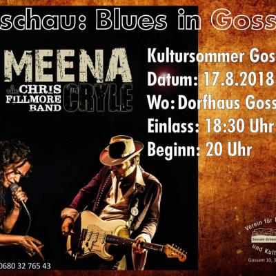 Bild 1 zu Blues-Meena Cryle & The Chris Fillmore Band am 17. August 2018 um 20:00 Uhr, Dorfgemeinschaftshaus Gossam  (Emmersdorf/Donau)