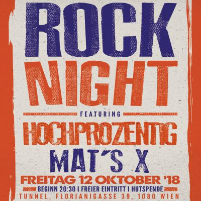Bild 1 zu Rock Night am 12. Oktober 2018 um 20:30 Uhr, Tunnel Vienna Live (Wien)