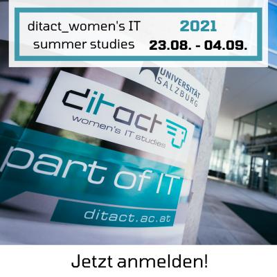 Bild 1 zu Ditact - IT-Sommeruni für Frauen am 06. Juli 2021 um 00:00 Uhr, Universität Salzburg (Salzburg)