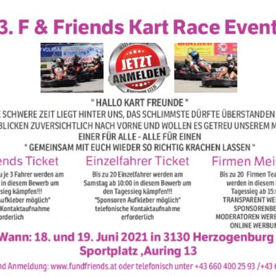 Bild 1 zu F & Friends Kart Rennen 2021 am 18. Juni 2021 um 14:00 Uhr, F & Friends Kart Rennen 2021  (Herzogenburg )
