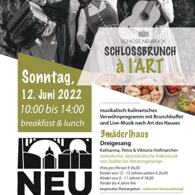 Bild 1 zu Schlossbrunch à l’ART - 3Mäderlhaus am 12. Juni 2022 um 10:00 Uhr, Gastwirtschaft SchlossNeubruck (Scheibbs)