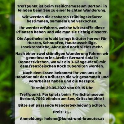 Bild 1 zu Wildkräuterwanderung in Burgenland am 29. Mai 2022 um 10:00 Uhr, Freilichtmuseum Bertoni (Winden am See)