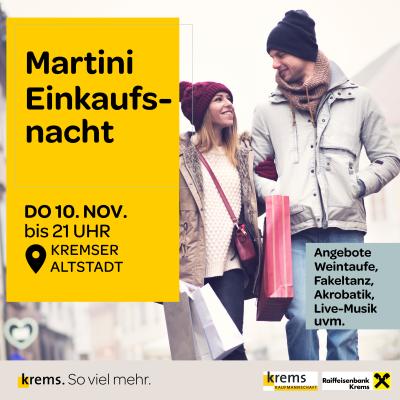 Bild 1 zu Lange Martini Einkaufsnacht am 10. November 2022 um 16:00 Uhr, Kremser Innenstadt (Krems an der Donau)