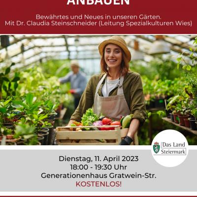 Bild 1 zu Saisonales regional Anbauen am 11. April 2023 um 18:00 Uhr, ClickIn Generationenhaus (Gratwein)
