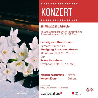 Bild 1 zu Frühlingskonzert des Concentus21 am  um 19:30 Uhr, Veranstaltungszentrum Rudolfsh (Wien)