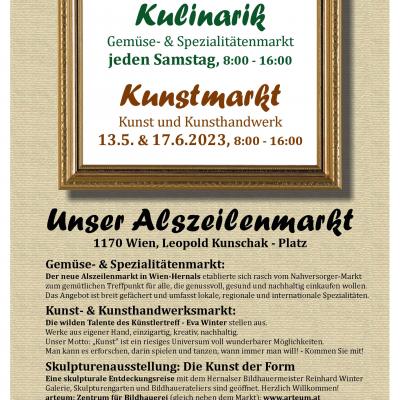 Bild 1 zu Kunst und Rätsel am  Alszeilenmarkt am 13. Mai 2023 um 08:00 Uhr, Leopold Kunschak-Platz (Wien)