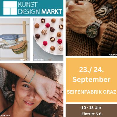 Bild 1 zu Kunst- und Designmarkt Graz am 23. September 2023 um 10:00 Uhr, Seifenfabrik Graz (Graz )