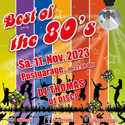 Bild 1 zu Best of the 80s am 11. November 2023 um 22:00 Uhr, Postgarage (Graz)