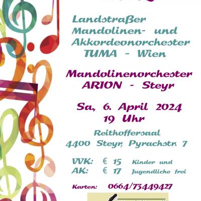 Bild 1 zu Mandolinen - Frühlingskonzert am 06. April 2024 um 19:00 Uhr, LMS Steyr (Steyr)