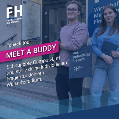Bild 1 zu Open House: Meet a Buddy @ FH des BFI Wien am 16. April 2024 um 18:00 Uhr, FH des BFI Wien, Wohlmutstr. (Wien)