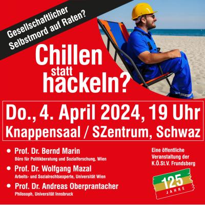 Bild 1 zu Chillen statt Hackeln am 04. April 2024 um 19:00 Uhr, SZentrum Schwaz (Schwaz)