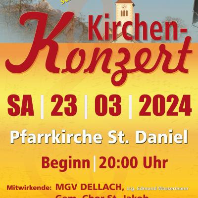 Bild 1 zu  Kirchenkonzert des MGV Dellach/Gail am  um 20:00 Uhr, Pfarrkirche St. Daniel (Dellach)
