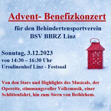 Advent-Benefizkonzert für den Behindertensportverein BBRZ Linz